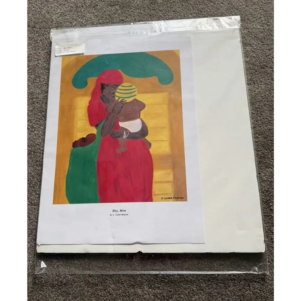 C. Clark Minton “Hey, Mon” Matted Giclée Print Caribbean Style Art (Damaged) - Picture 2 of 12